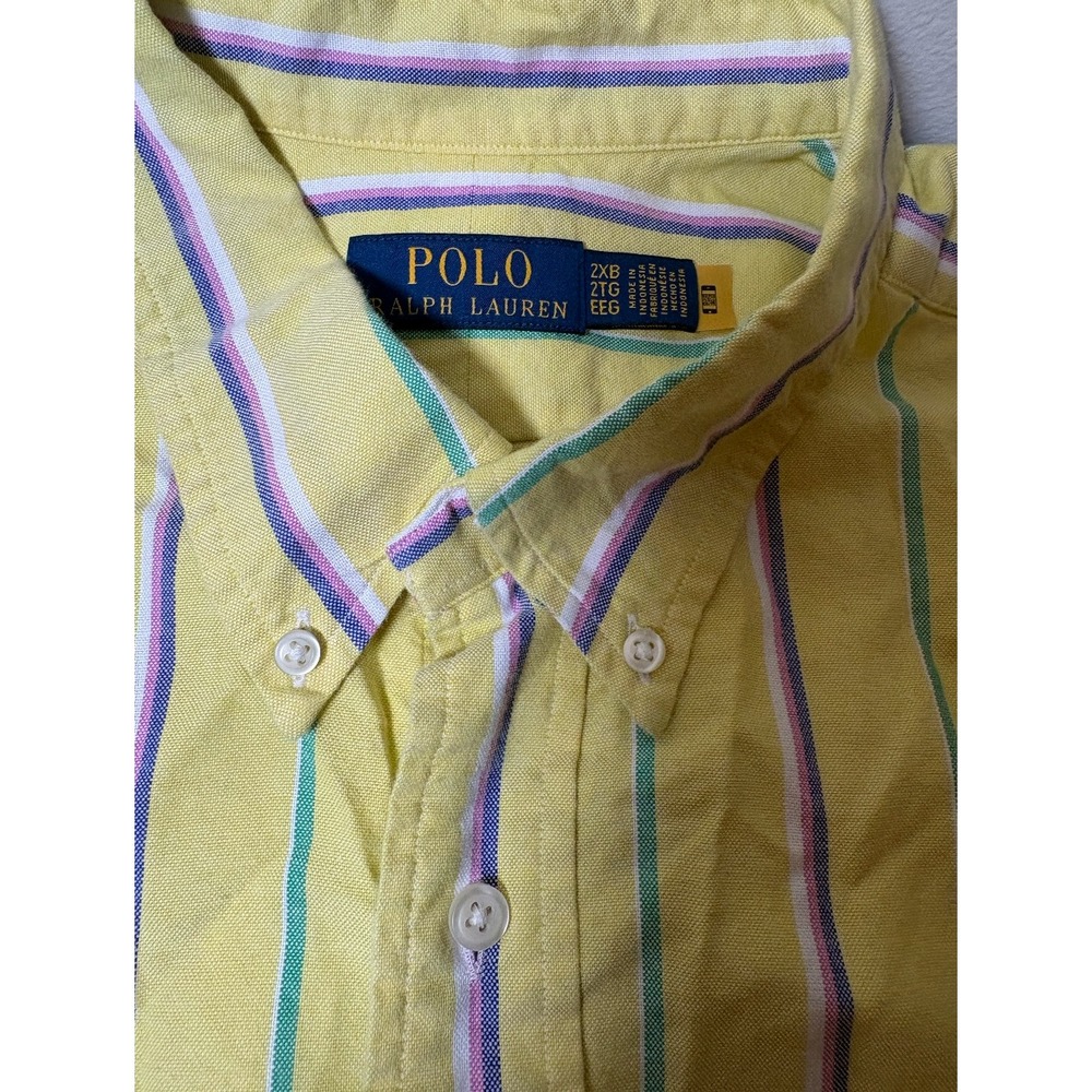 Ralph Lauren Polo Men's Yellow Blue Purple White Button Down Shirt | 2XB